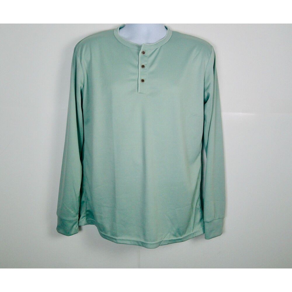 MEN MINT GREEN LONG SLEEVE BUTTON UP SHIRT. SIZE L